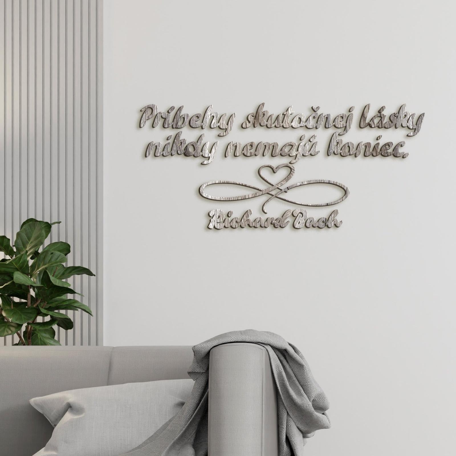 Drevený citát Príbehy skutočnej lásky-DREVTEX