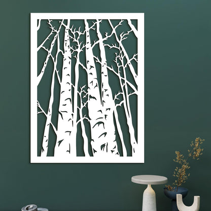 Drevený obraz na stenu silueta lesa-DREVTEX