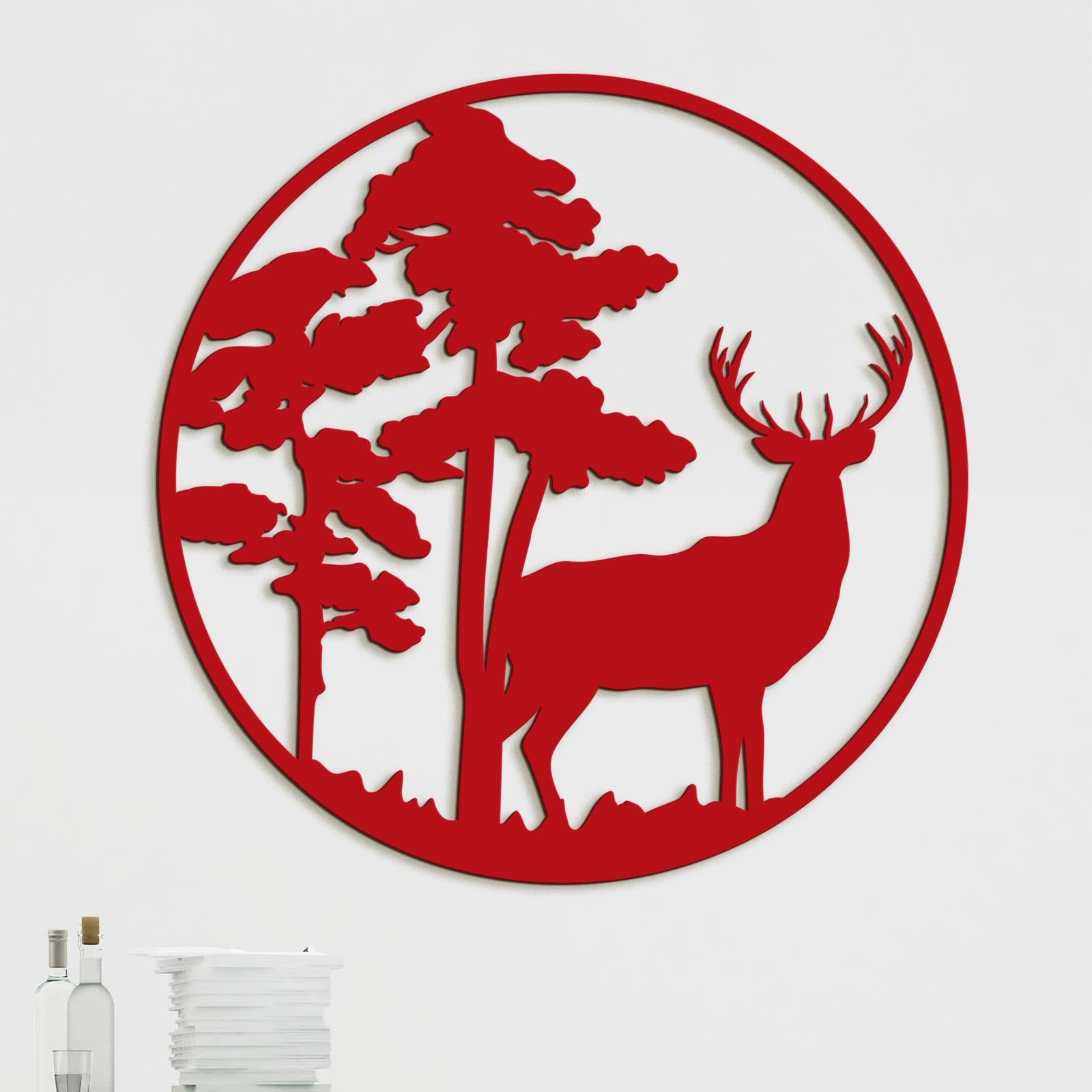 Drevený obraz Jelenia silueta-DREVTEX