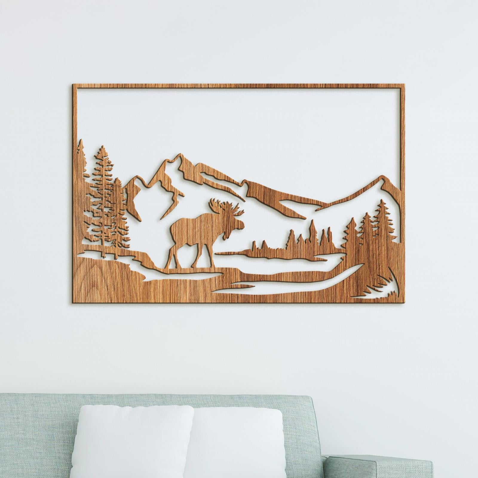 Horska sceneria s lososom-DREVTEX