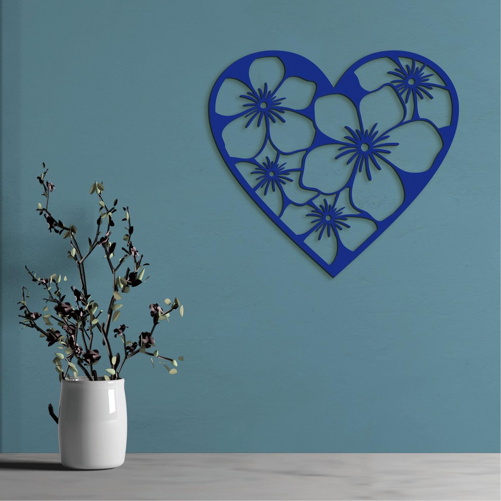 Drevený obraz Srdce plné kvetov-DREVTEX