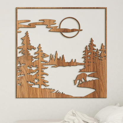 Drevený obraz Lesná čistinka-DREVTEX