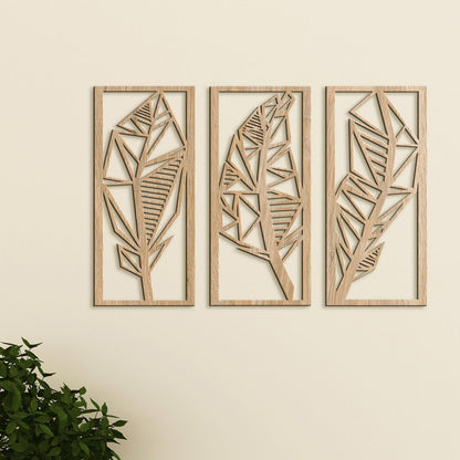 Trojdielny obraz Listy 3D-DREVTEX