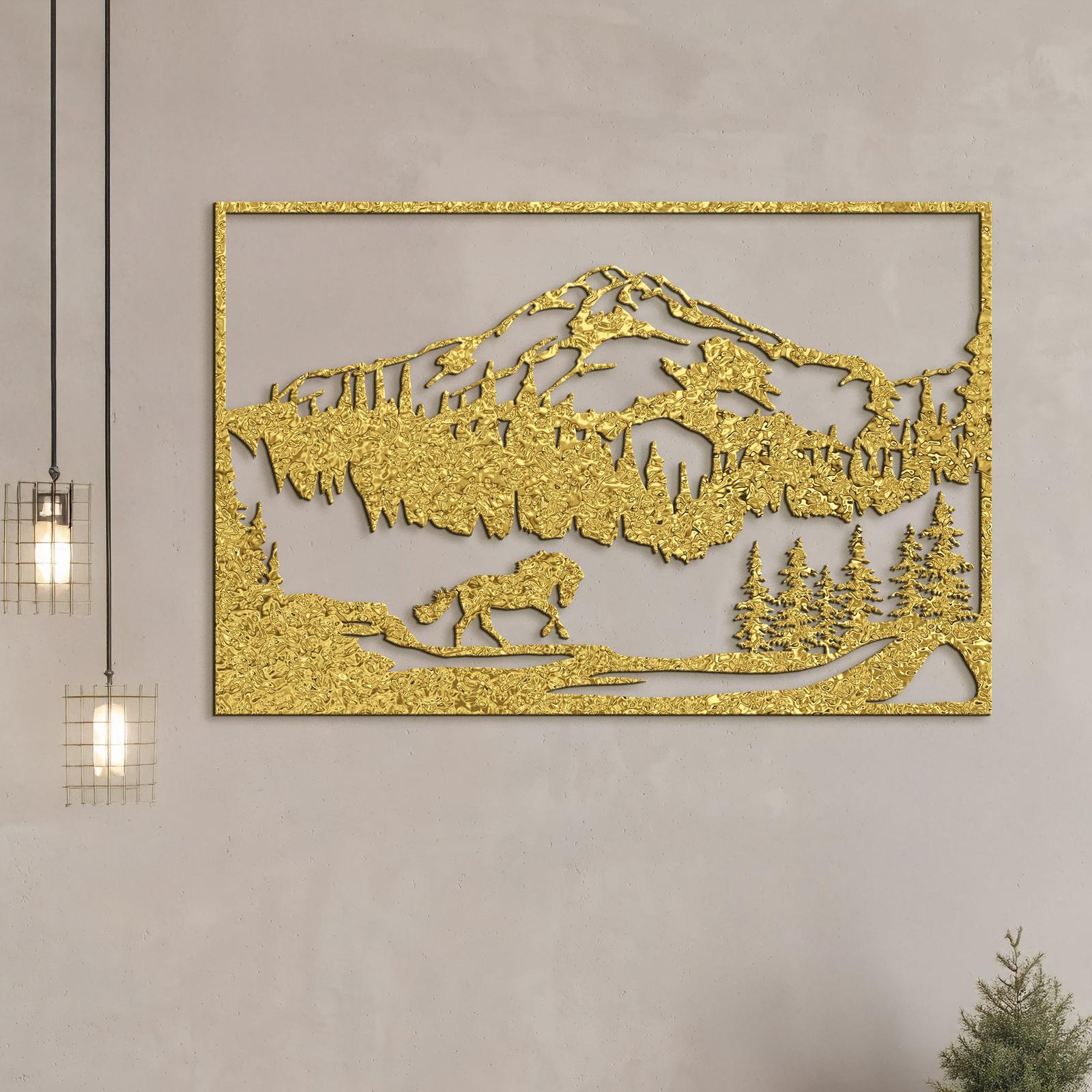 Horska sceneria s konom-DREVTEX