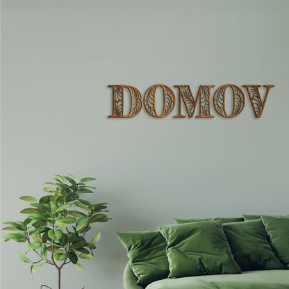 Drevený nápis DOMOV-DREVTEX