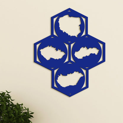 Drevený obraz na stenu Mapy-DREVTEX