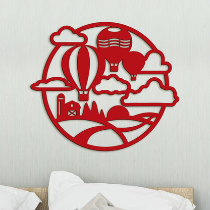 Dreveny obraz Let balónom-DREVTEX