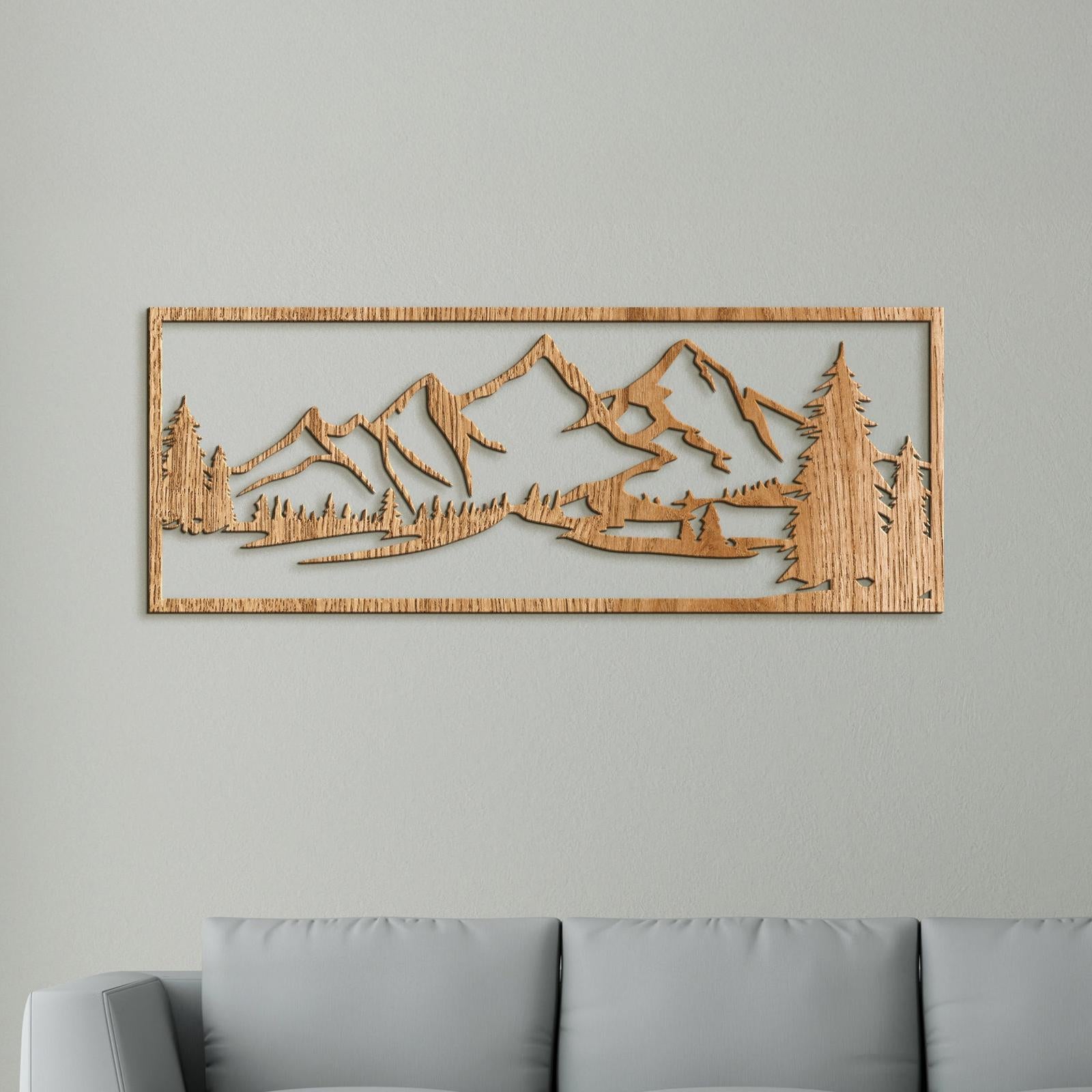 Drevený obraz hory-DREVTEX