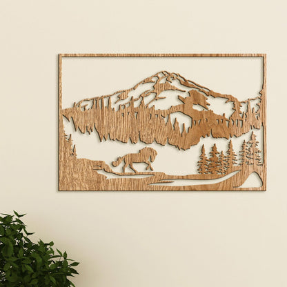 Horska sceneria s konom-DREVTEX