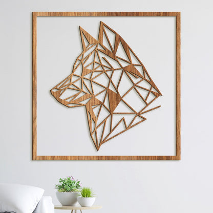 Drevený obraz Silueta vlka-DREVTEX