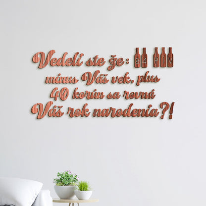 Vtipný drevený nápis na stenu PIVO-DREVTEX