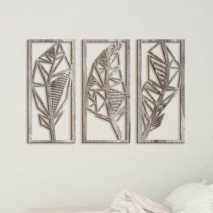 Trojdielny obraz Listy 3D-DREVTEX