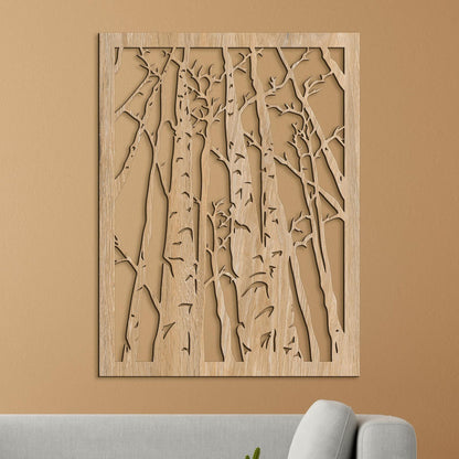 Drevený obraz na stenu silueta lesa-DREVTEX