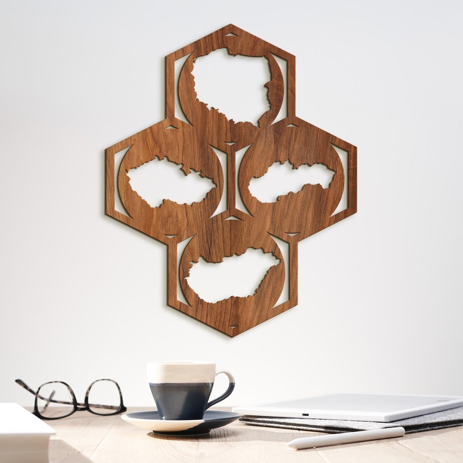 Drevený obraz na stenu Mapy-DREVTEX