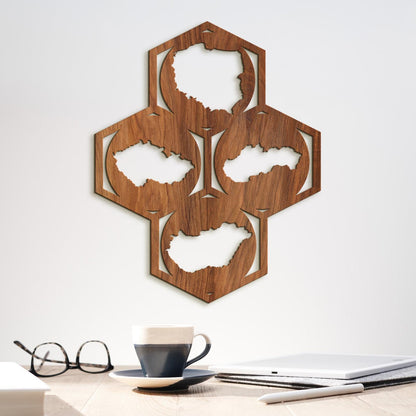 Drevený obraz na stenu Mapy-DREVTEX