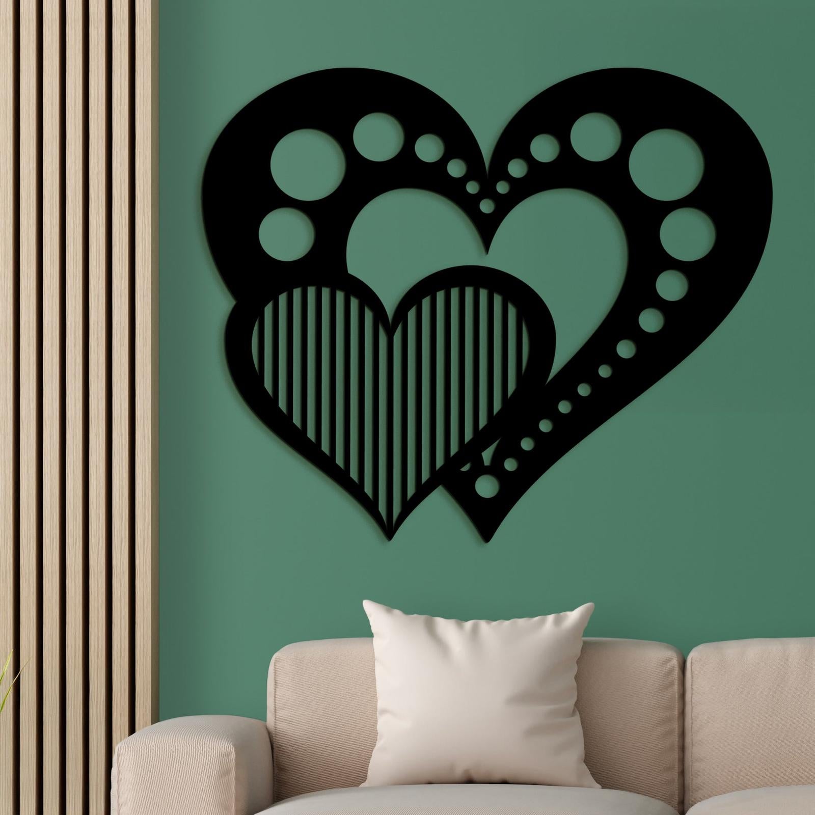 Drevený obraz na stenu Srdcia-DREVTEX