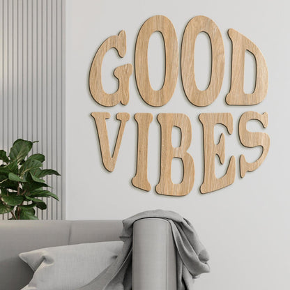 Drevený nápis GOOD VIBES-DREVTEX