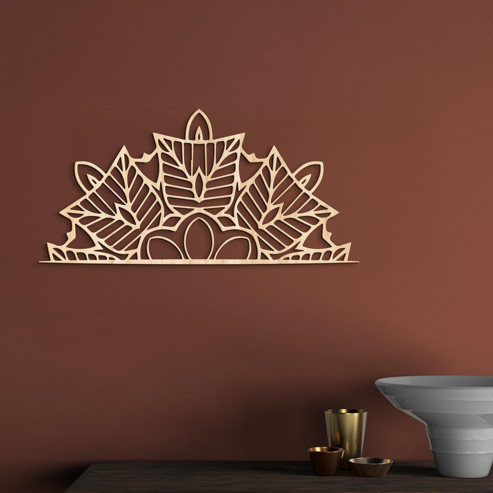 Drevená mandala polkruh Ornament-DREVTEX