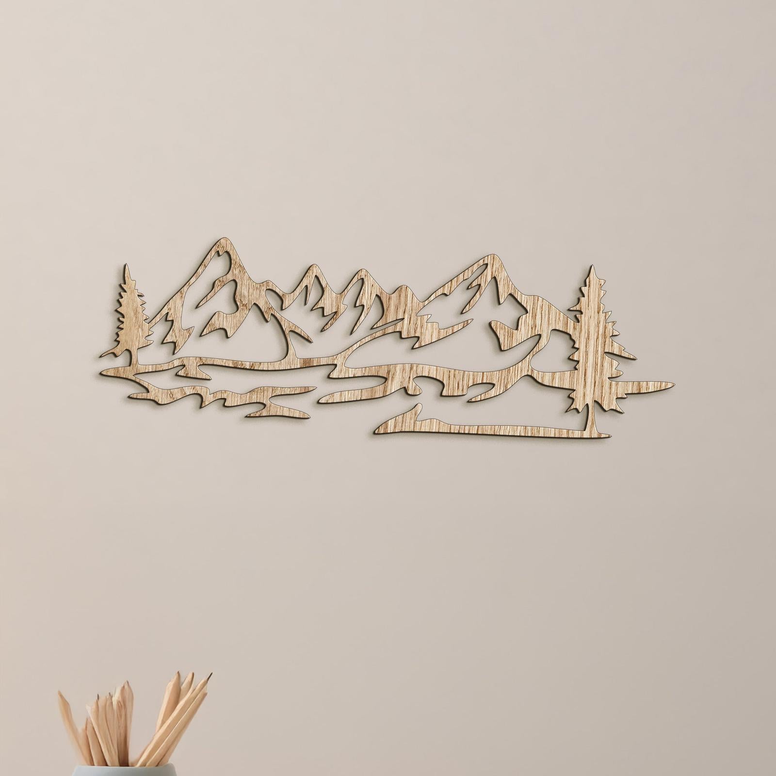 Dreveny obraz silueta hor-DREVTEX