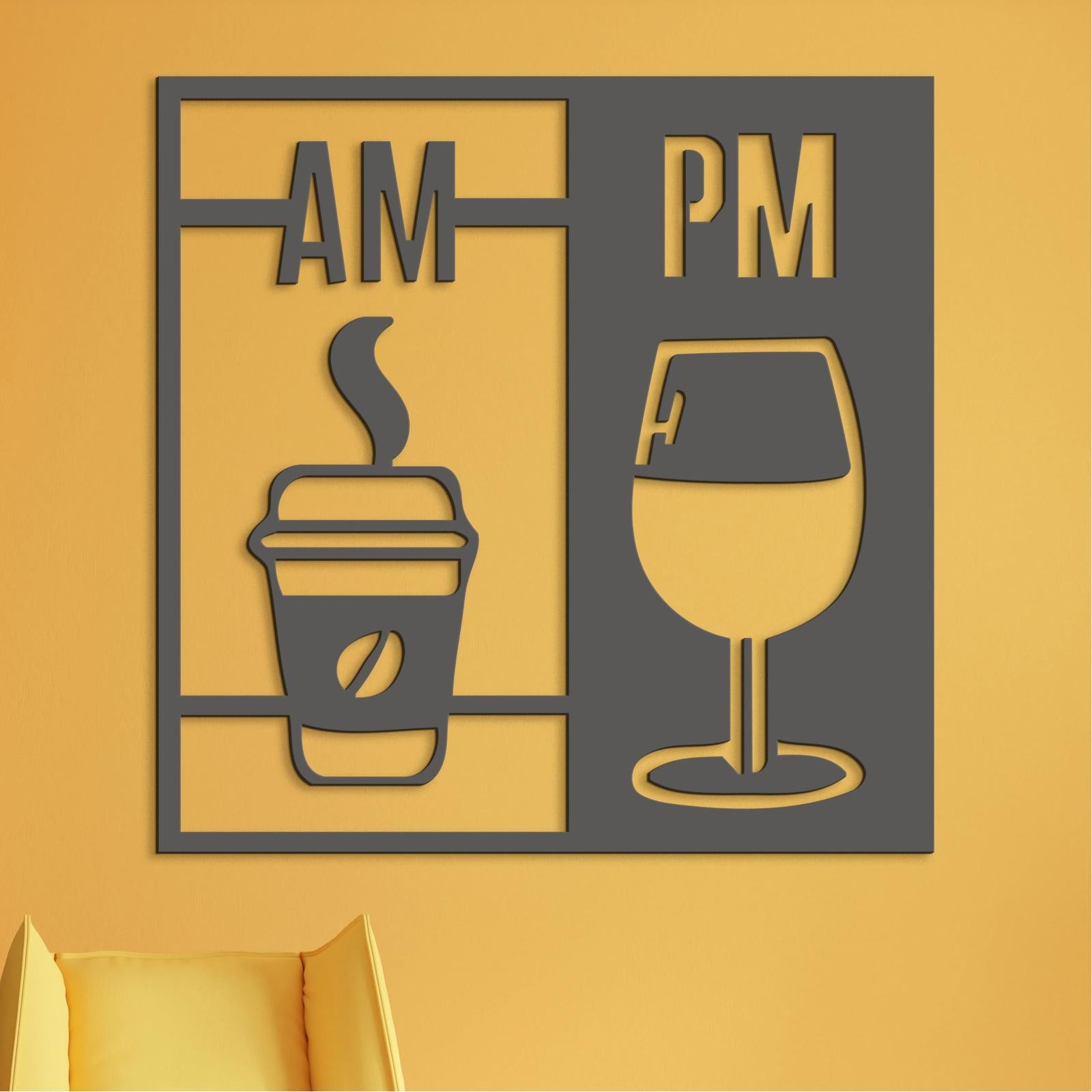 Drevená dekorácia Deň začína kávou a končí vínom-DREVTEX