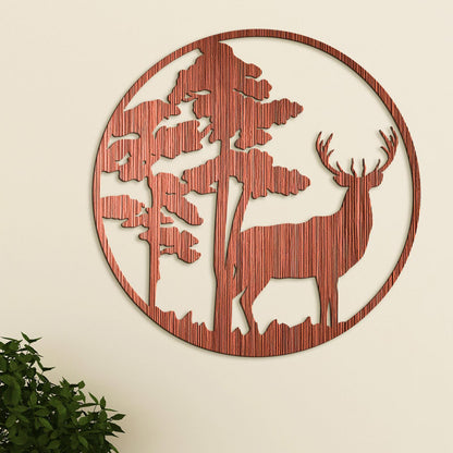 Drevený obraz Jelenia silueta-DREVTEX
