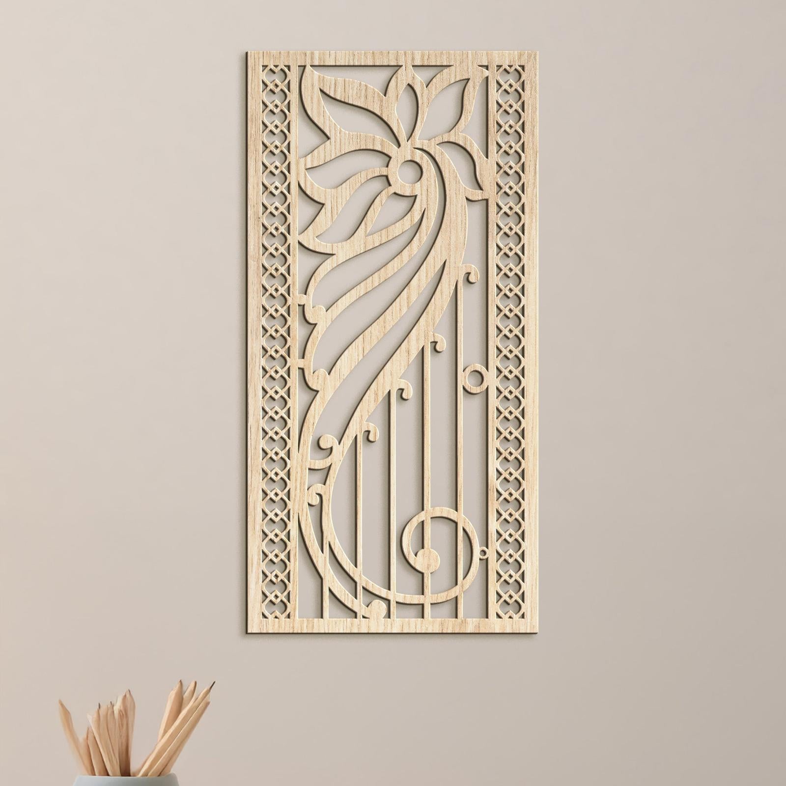 Drevená kvetinová mandala na stenu-DREVTEX