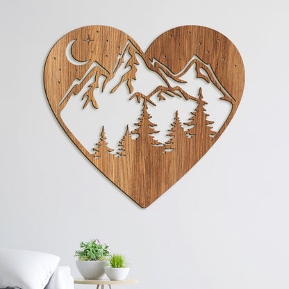 Drevený obraz na stenu Láska k horám-DREVTEX