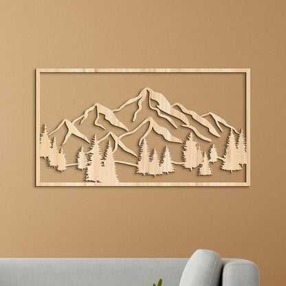 Drevený obraz Horská scenéria-DREVTEX