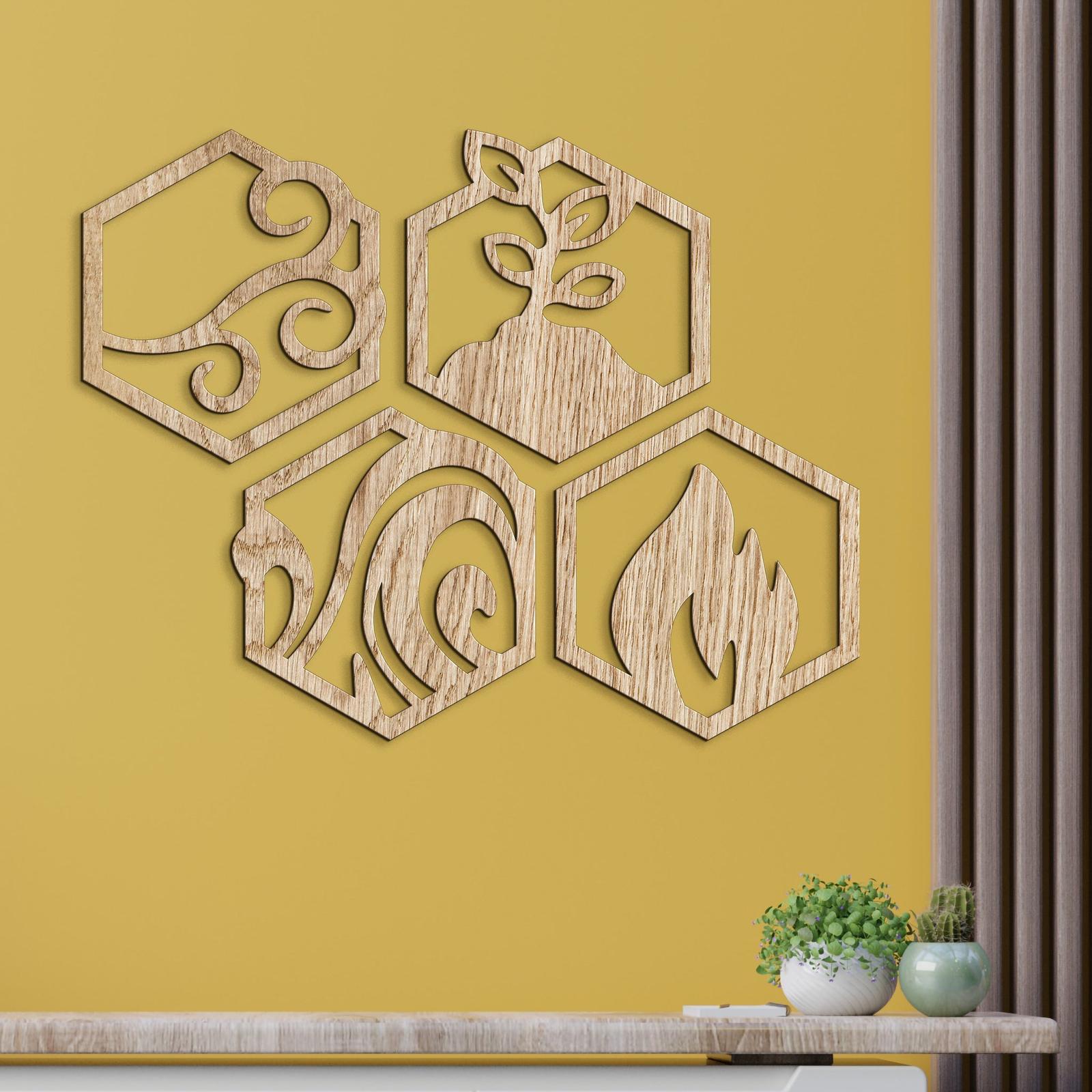 Moderný obraz Štyri živly-DREVTEX