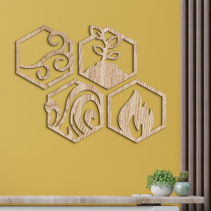 Moderný obraz Štyri živly-DREVTEX