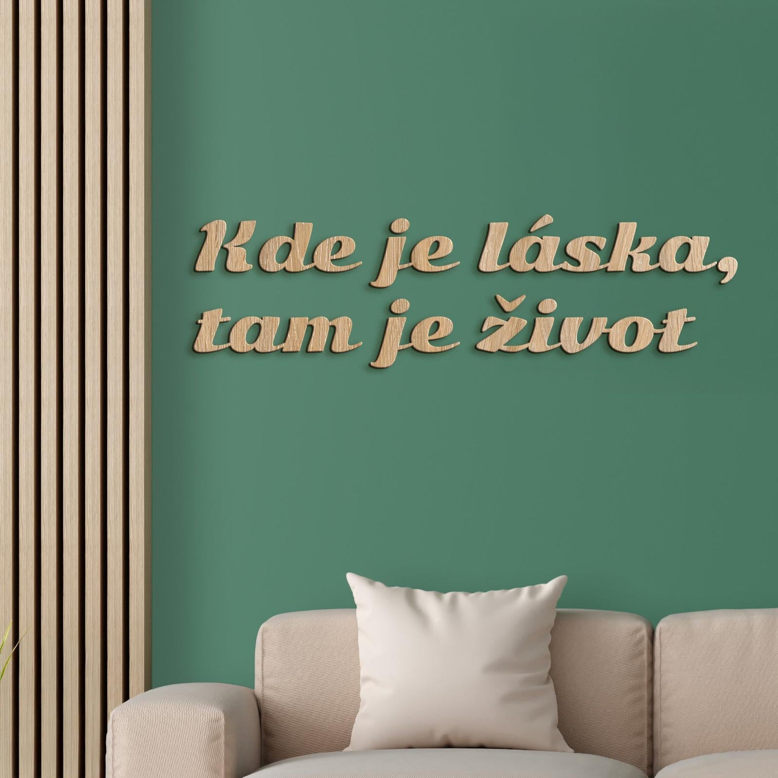 Citát na stenu Kde je láska, tam je život-DREVTEX