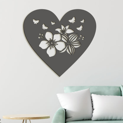 Drevený obraz Srdce plné motýľov-DREVTEX