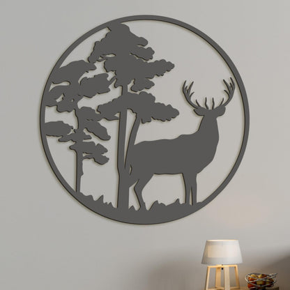 Drevený obraz Jelenia silueta-DREVTEX