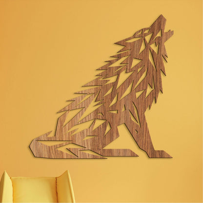 Drevený obraz Vyjúci vlk-DREVTEX