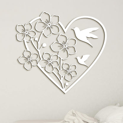 Drevený obraz Srdce s kvetmi-DREVTEX