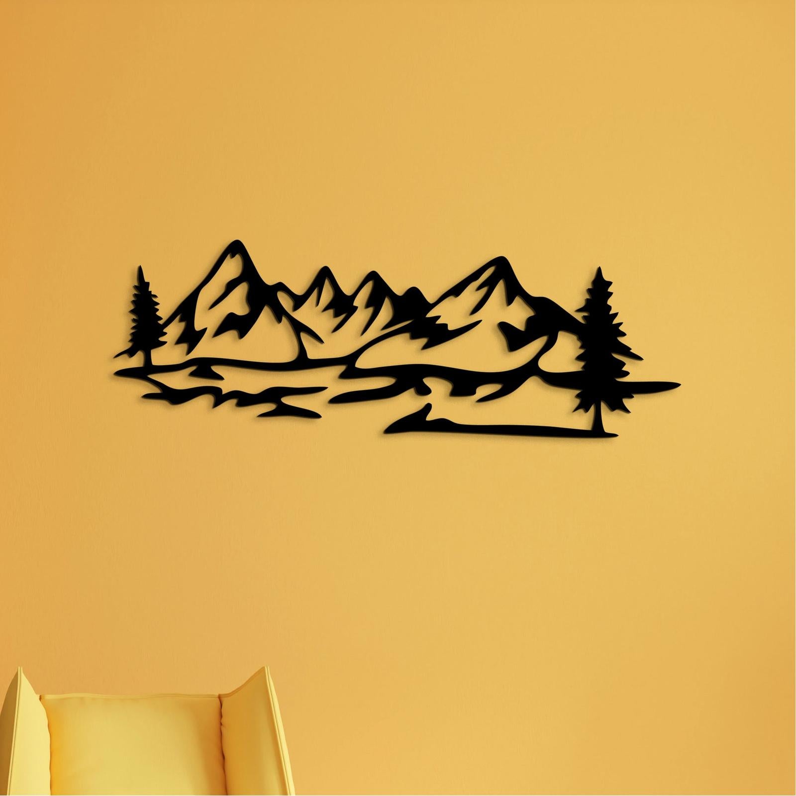 Dreveny obraz silueta hor-DREVTEX