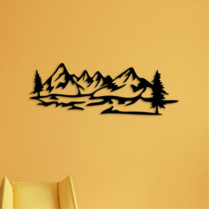 Dreveny obraz silueta hor-DREVTEX