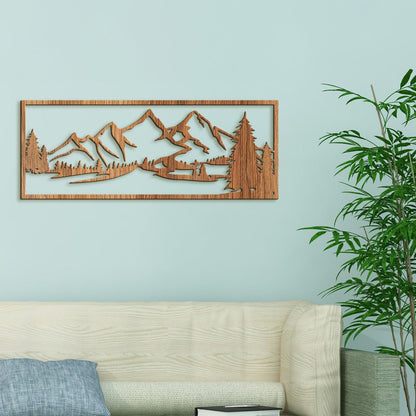 Drevený obraz hory-DREVTEX