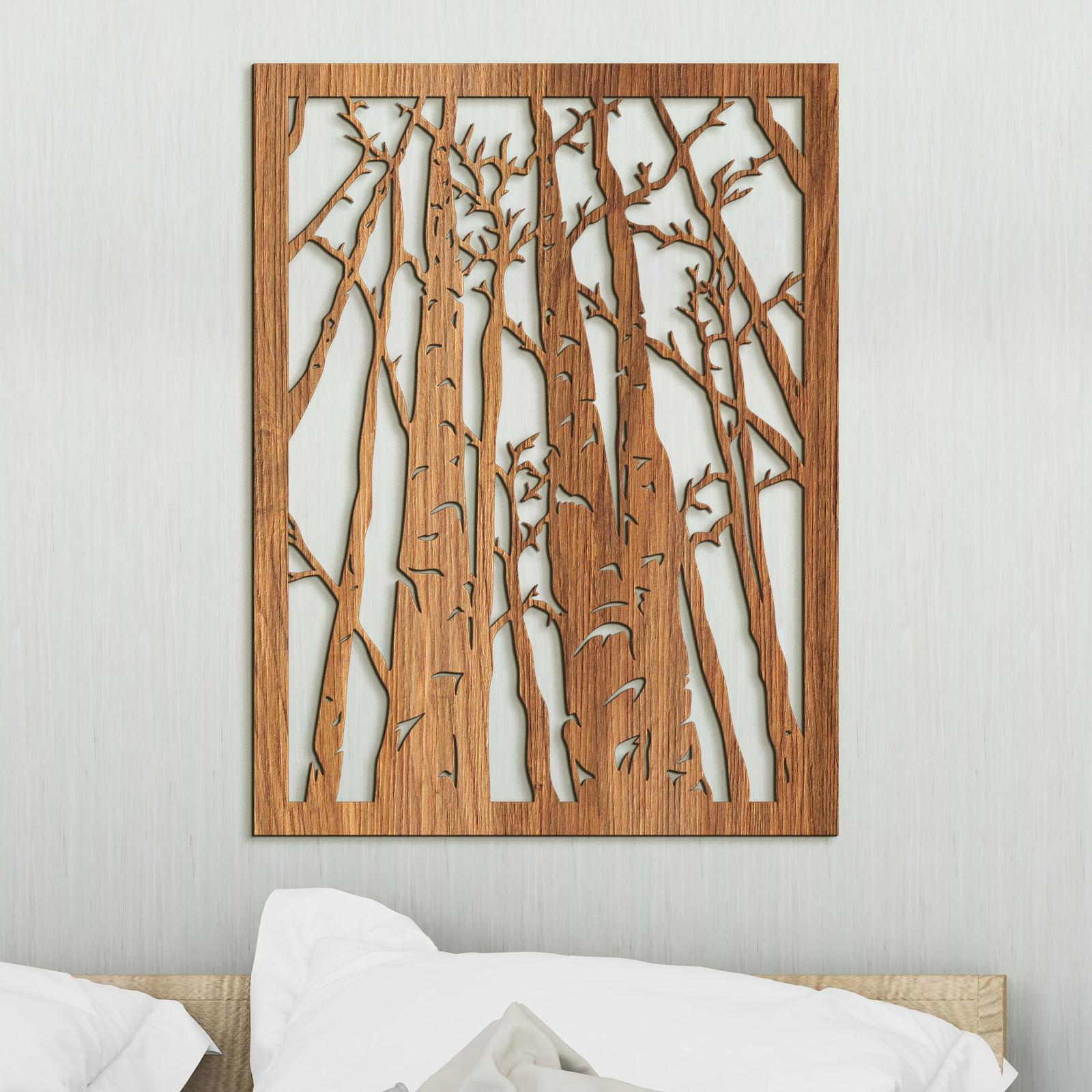 Drevený obraz na stenu silueta lesa-DREVTEX