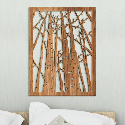 Drevený obraz na stenu silueta lesa-DREVTEX