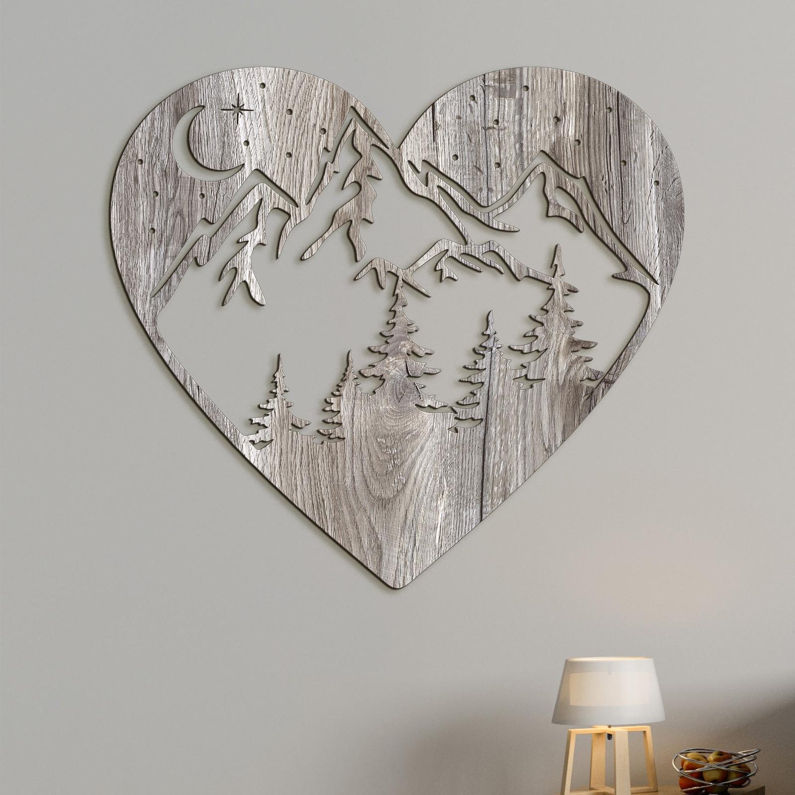 Drevený obraz na stenu Láska k horám-DREVTEX