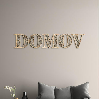 Drevený nápis DOMOV-DREVTEX