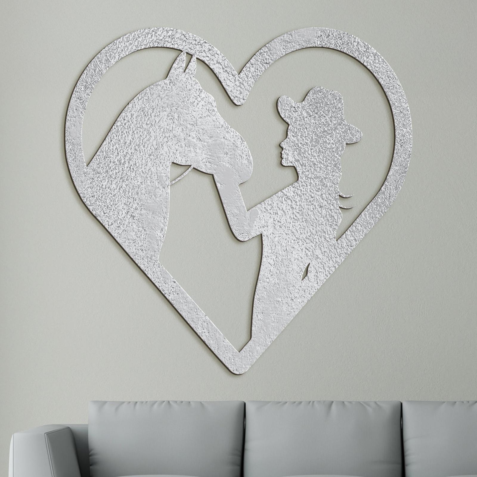 Drevený obraz na stenu žena s koňom-DREVTEX