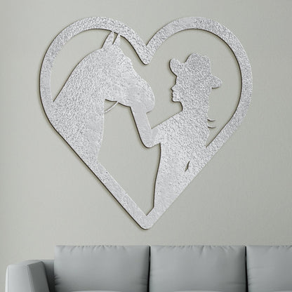 Drevený obraz na stenu žena s koňom-DREVTEX