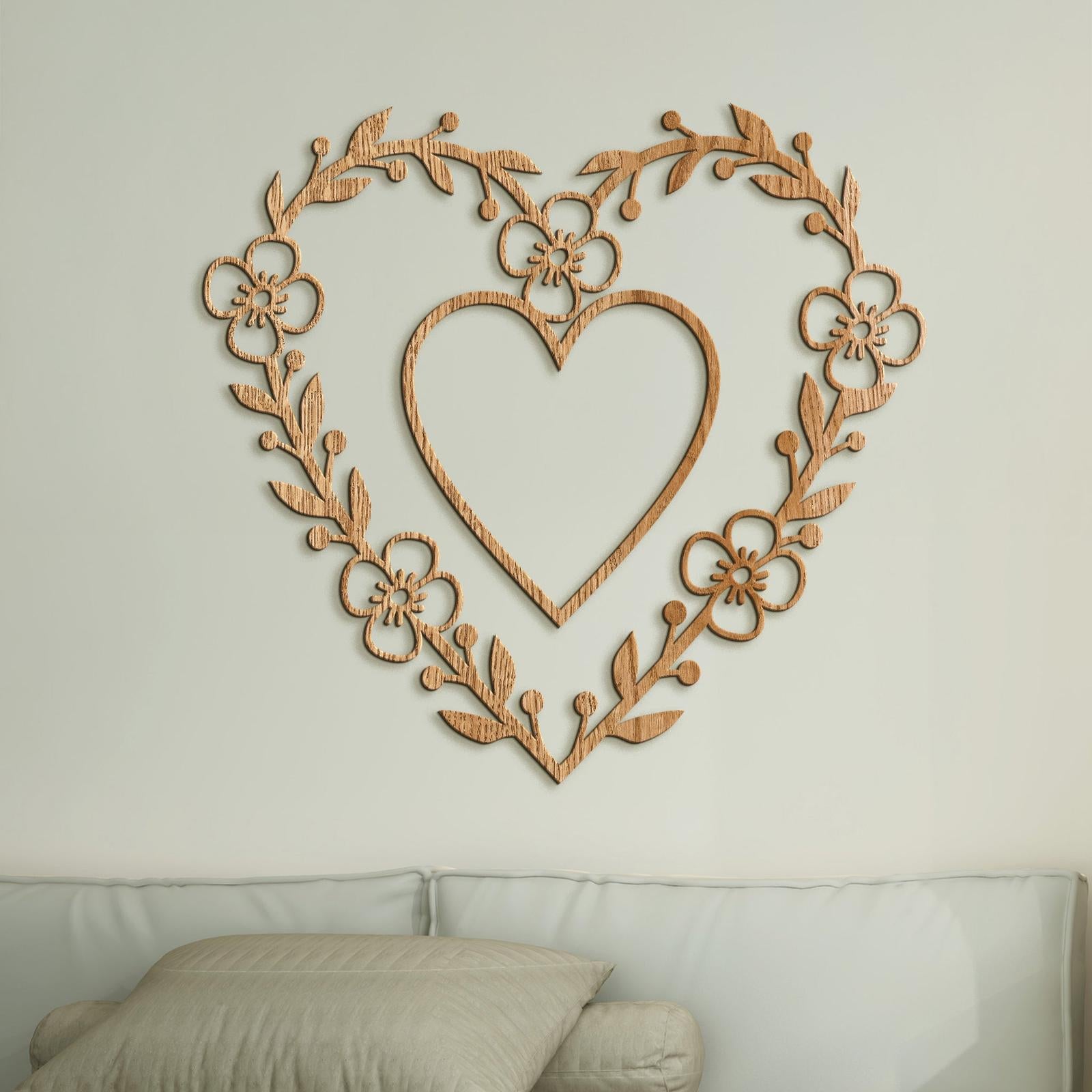 Romantický obraz na stenu HEART-DREVTEX