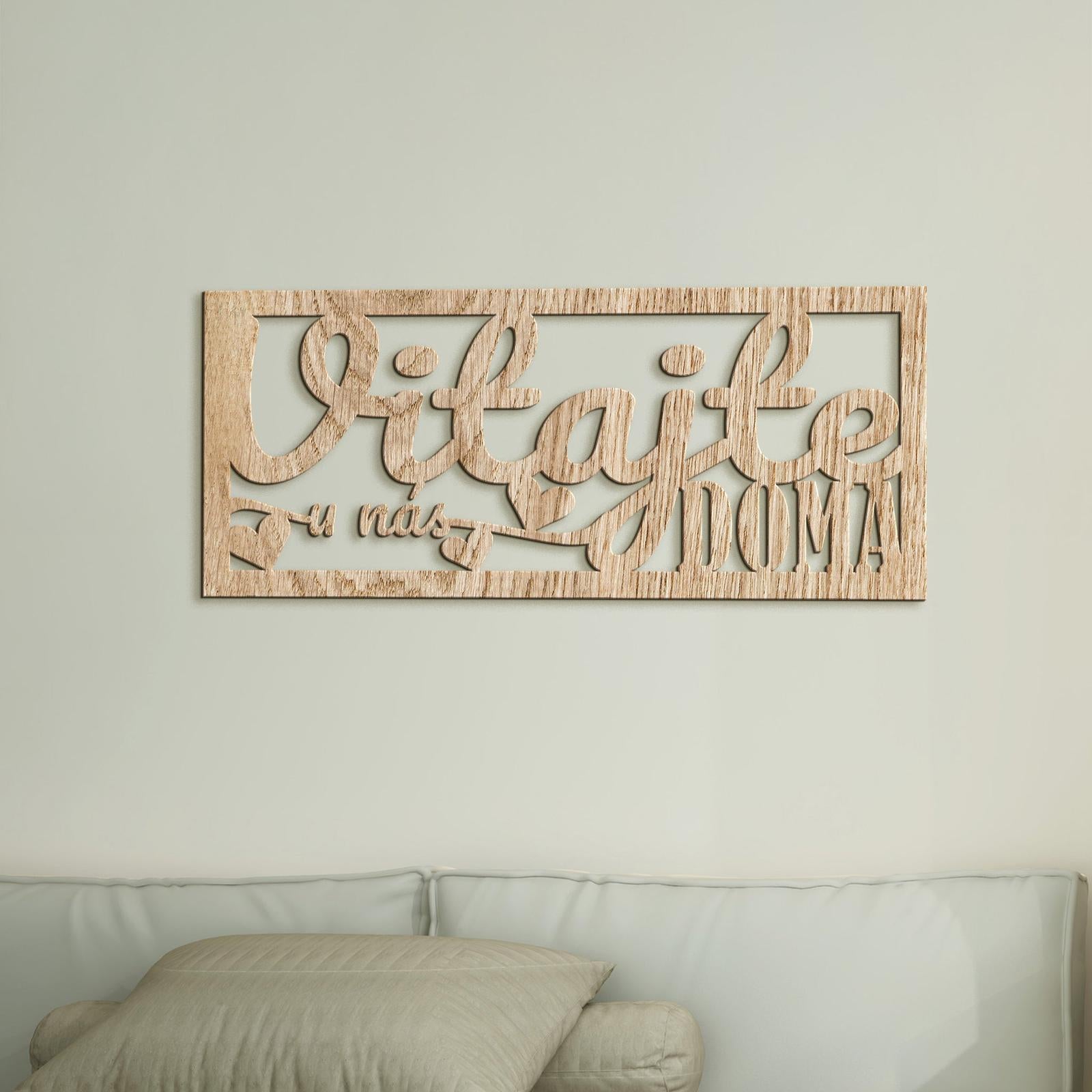 Drevený nápis VITAJTE u nás DOMA-DREVTEX