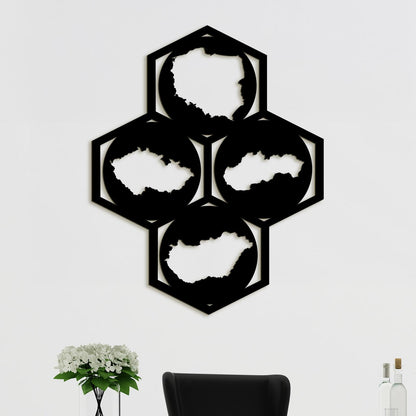 Drevený obraz na stenu Mapy-DREVTEX