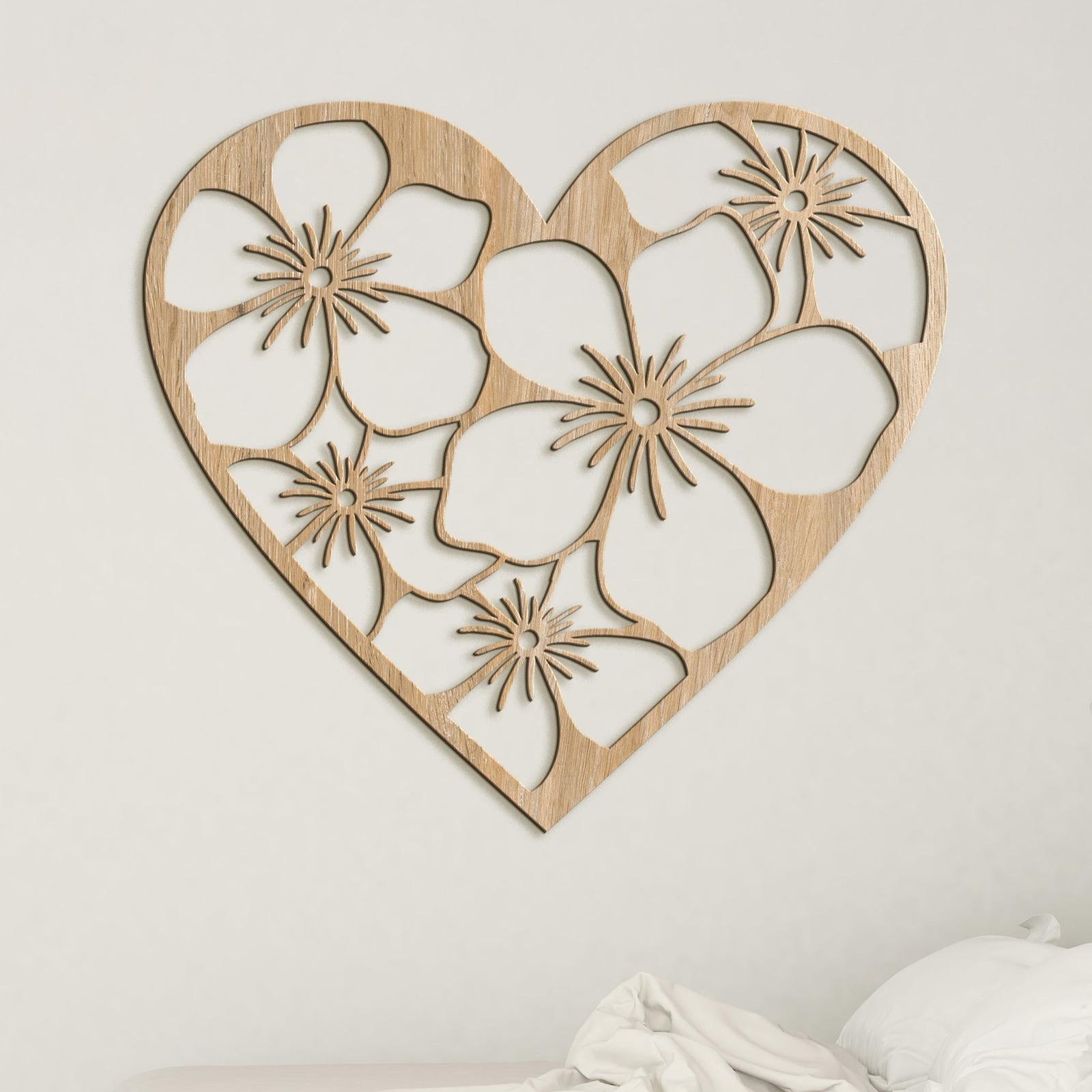 Drevený obraz Srdce plné kvetov-DREVTEX