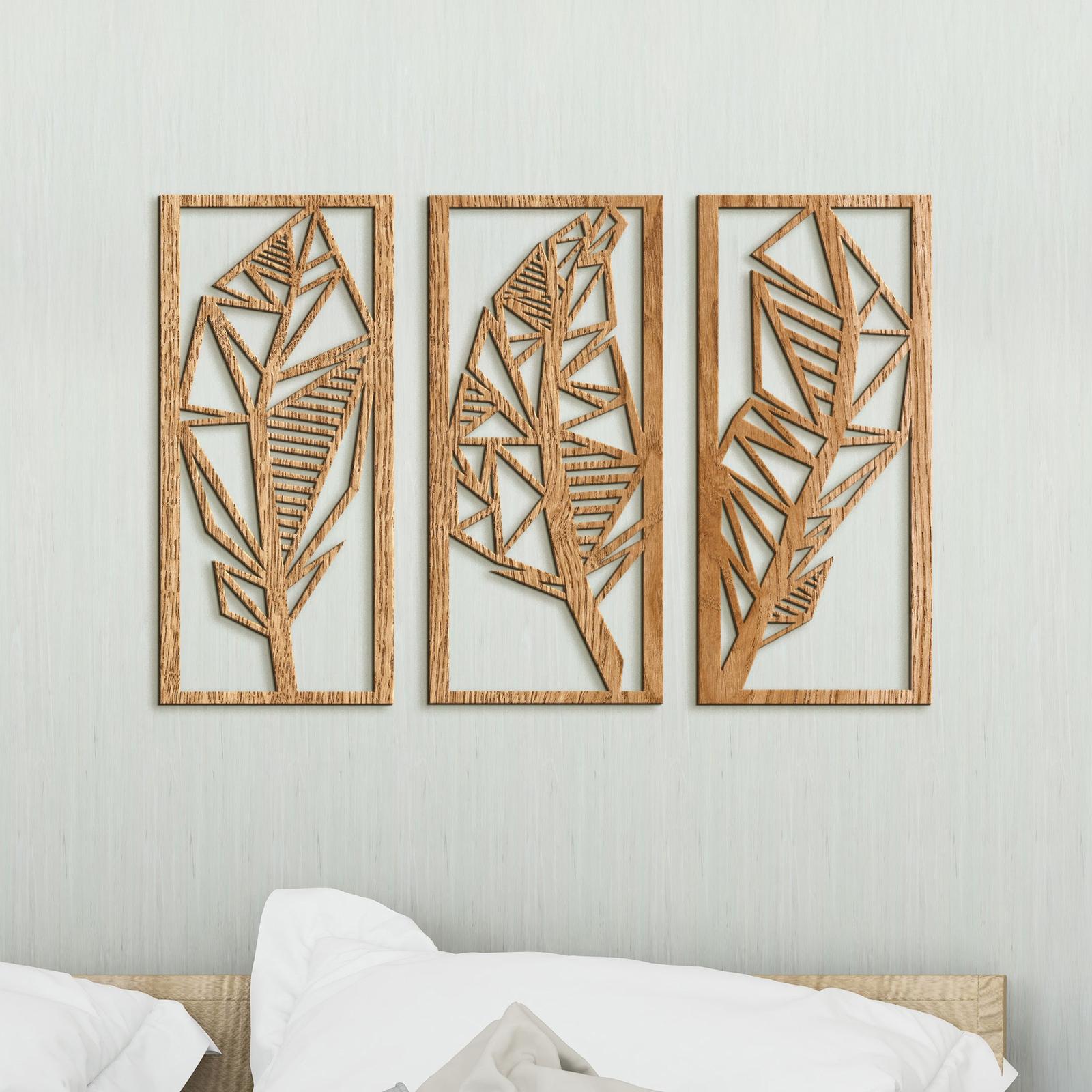 Trojdielny obraz Listy 3D-DREVTEX