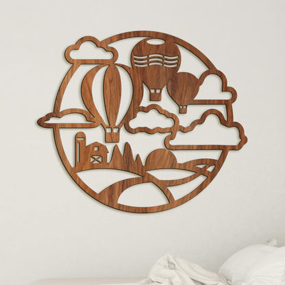 Dreveny obraz Let balónom-DREVTEX